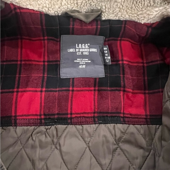 Men’s L.O.G.G. H&M Military Green Field Unisex Jacket w Hood - Picture 11 of 13